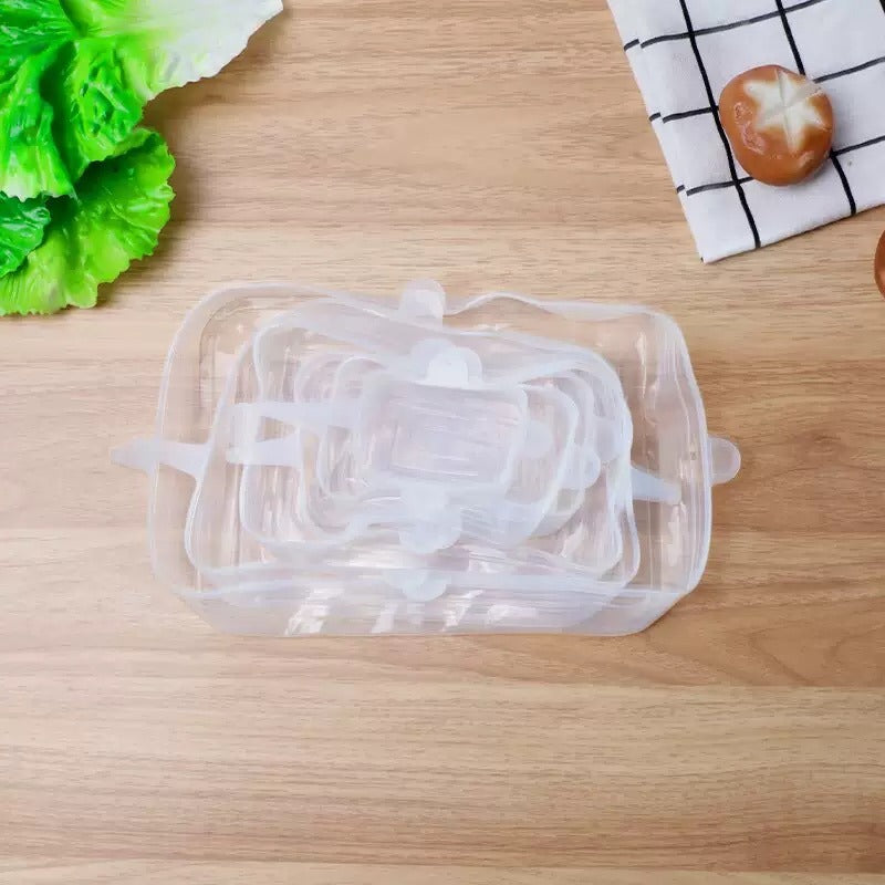 Food Preservation Silicone Stretch Lids – 6-Piece Reusable Food Cover Set