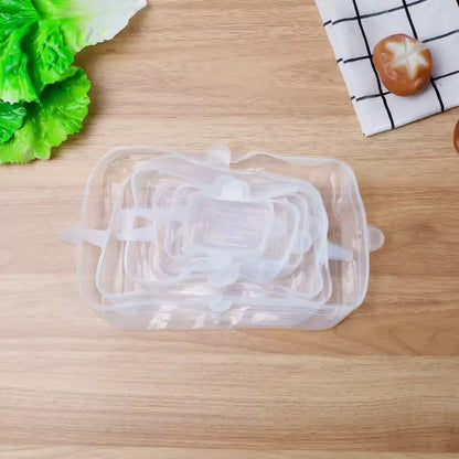Food Preservation Silicone Stretch Lids – 6-Piece Reusable Food Cover Set