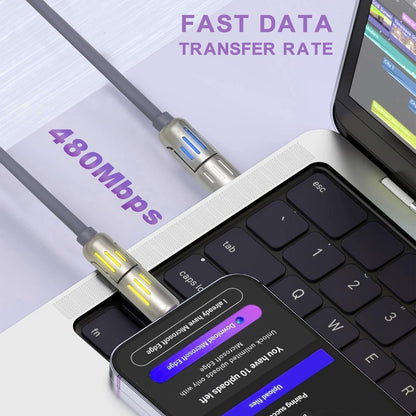 4 in 1 Type-C 240W Fast Charging USB Data Cable – Multi Device Charging Cable