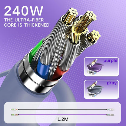 4 in 1 Type-C 240W Fast Charging USB Data Cable – Multi Device Charging Cable
