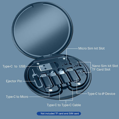 6 in 1 USB Cable Adapter Kit – Multifunctional Fast Charging Cable Case for All Phones