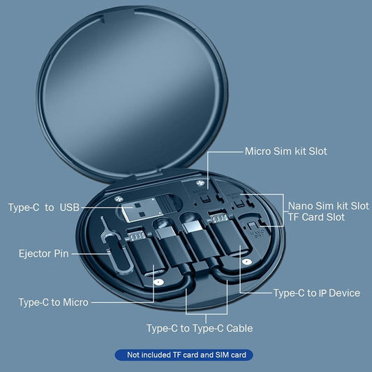 6 in 1 USB Cable Adapter Kit – Multifunctional Fast Charging Cable Case for All Phones
