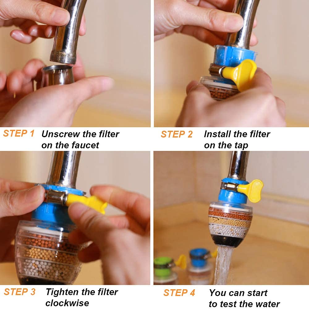 Universal 6-Layer Kitchen Faucet Water Filter Purifier with Activated Carbon