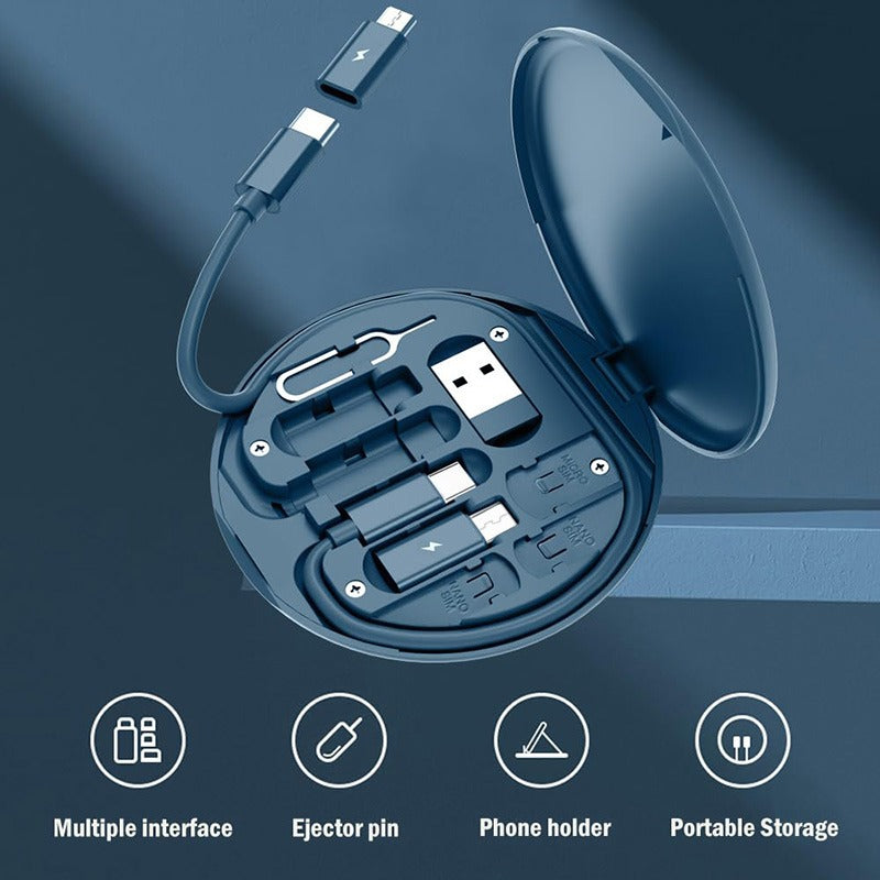 6 in 1 USB Cable Adapter Kit – Multifunctional Fast Charging Cable Case for All Phones