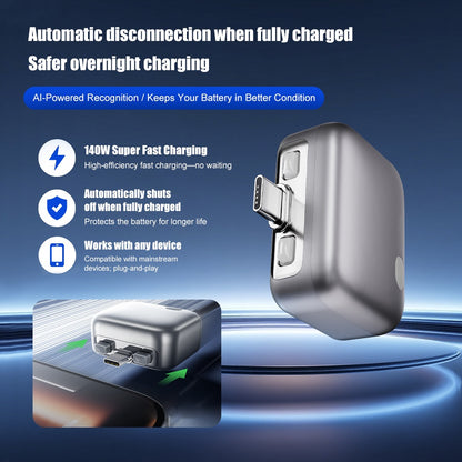 Smart Auto Stop Charging Adapter-USB-C Auto Power-Off Fast Charger with AI Full-Charge Disconnect