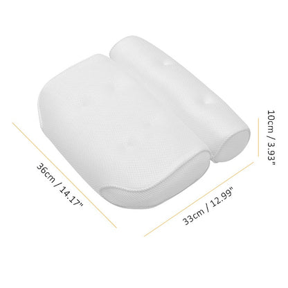 Waterproof Spa Bath Pillow with 6 Strong Suction Cups