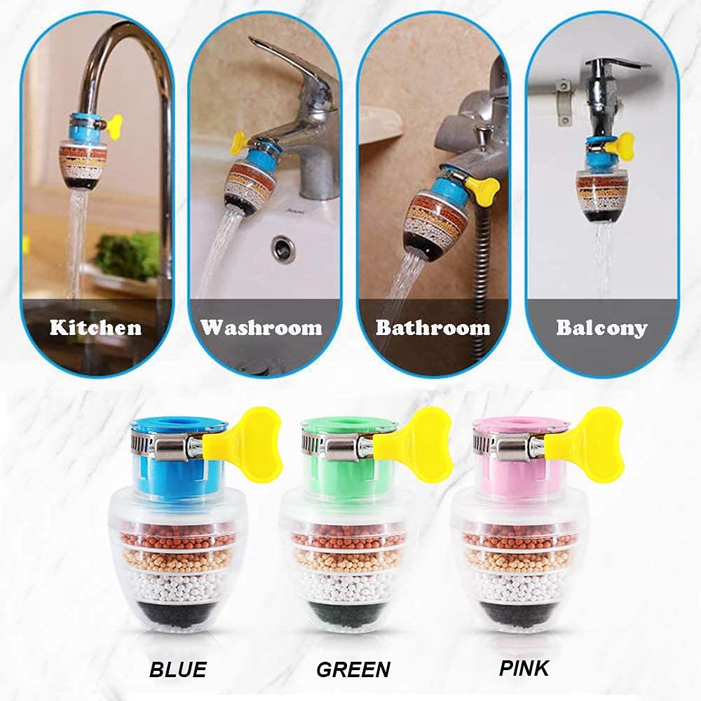 Universal 6-Layer Kitchen Faucet Water Filter Purifier with Activated Carbon